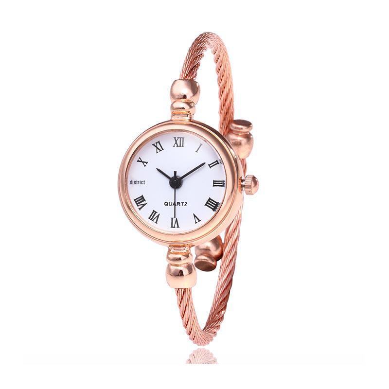 Women's Fashion Quartz Bracelet Watch with Steel Wire Band and Small Dial