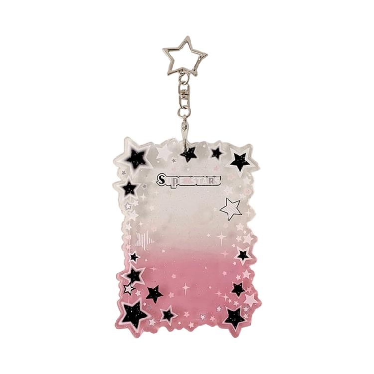 

Shatterproof Acrylic ID Badge Holders Double Purpose Keychain Case for Fan Photos Gift Ideas & Everyday Carry Essential розовый