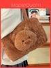 Cute Plush Bear Bag With Zipper Closure For Casual Travel And Gift Giving