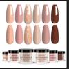 Kit Unghii Limegirl Pulbere pentru Imersie 12 Culori Set Pulbere pentru Imersie Strălucitoare & Solidă Manichiură DIY de Lungă Durată Rezistentă la Ciobituri