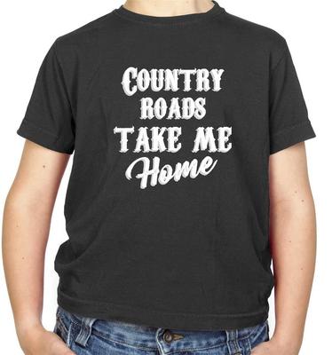 Country Roads, Take Me Home Kids T-Shirt - Song Lyrics - John Denver - 70's