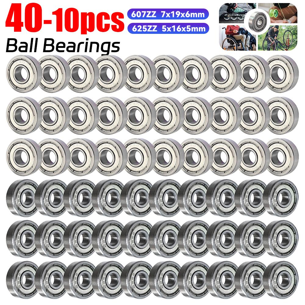 40-10pcs Miniature Ball Bearing 607zz 625ZZ Small Ball Bearing Deep Groove Mini Ball Bearing Carbon Steel for Skateboard Scooter