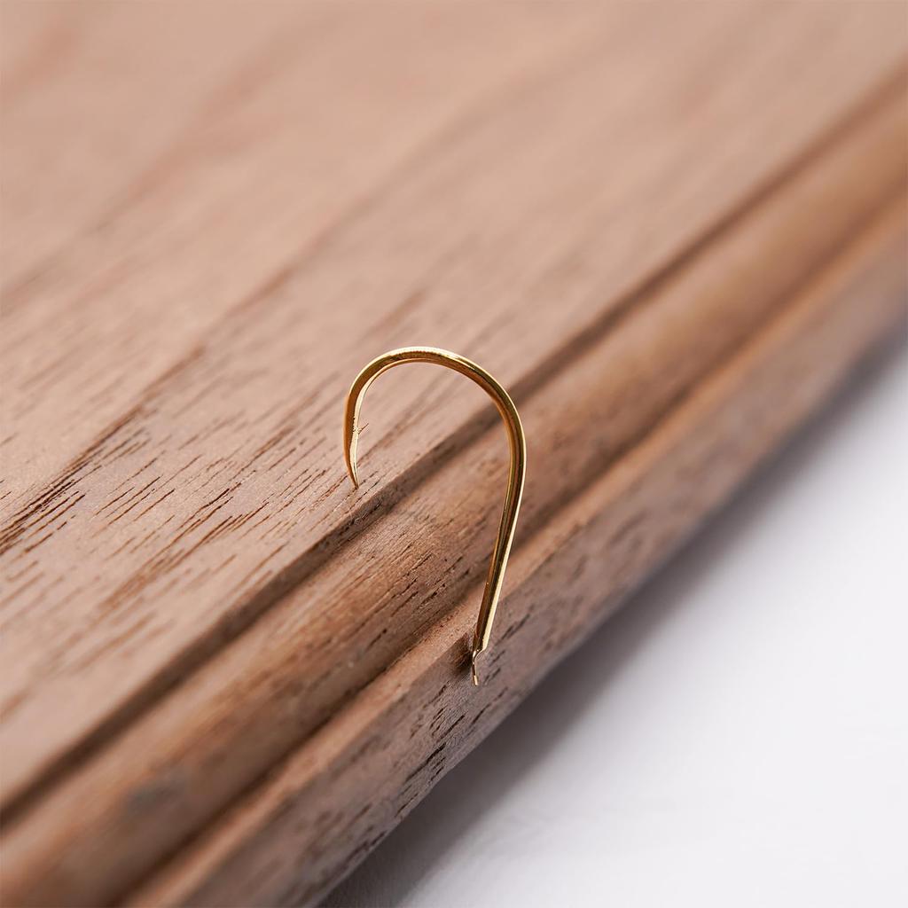 IPPON (1) Schwarzbrasse Goldbeschichtete Angelhaken, Hergestellt in Japan, Vorteilspack (6 Zoll 38 Haken)