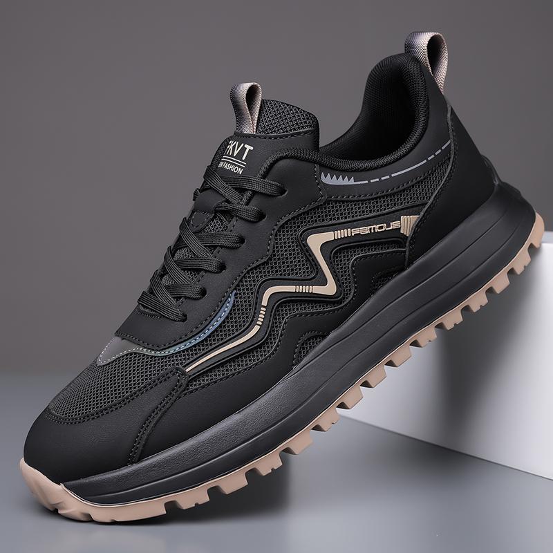 

Fashion 2025 New Driving Flats Walking Tennis Shoes for Male Handmade Outdoor Footwear Male Leather Casual Shoes Stylish Design Sneakers 44 чёрный