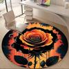 1pc Rose Bloom Office Round Area Rug, Indoor Mat Suitable ForOffice, Under Office Chairs Bedroom Living Room Home Decor, Room Deco,  N41