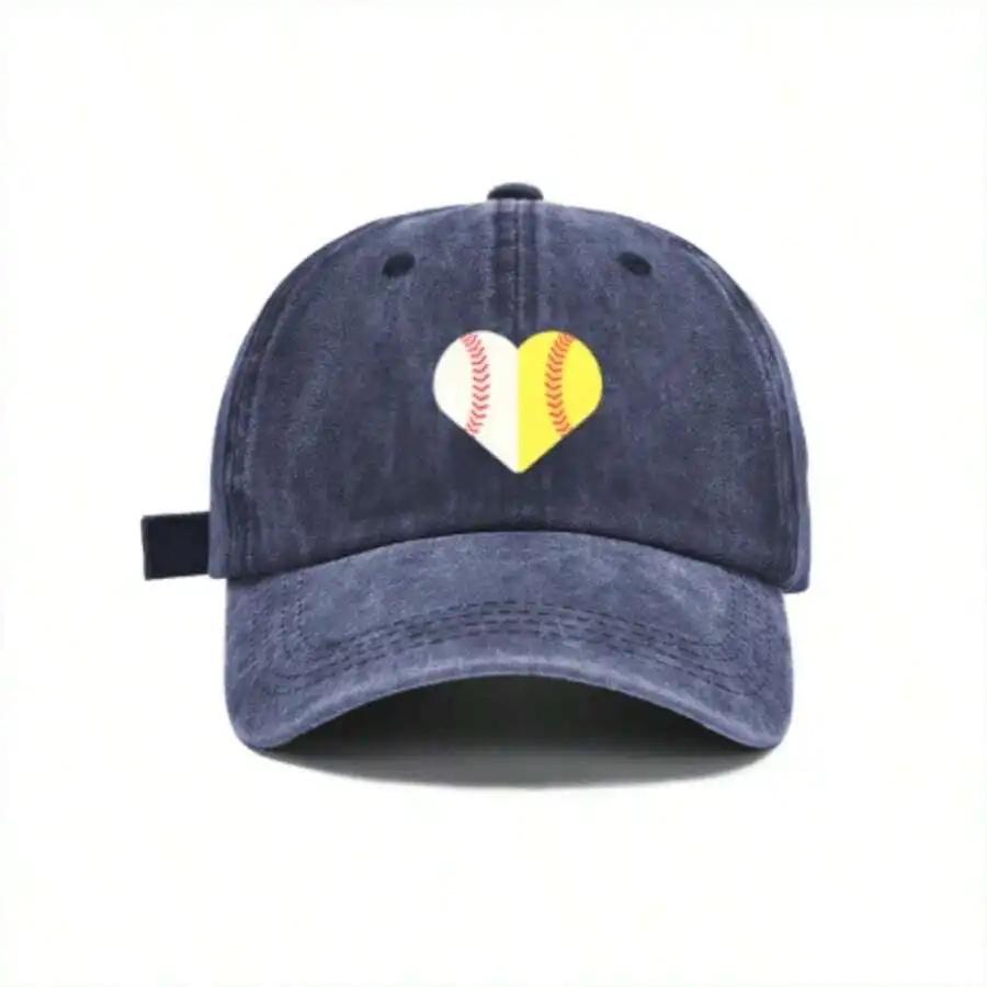 Washed Baseball Cap California Letter Print Purple Casual Sun Hat For Adults