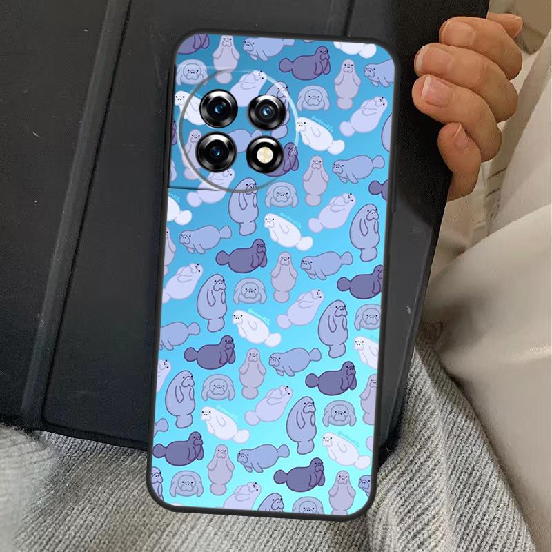 Cute Baby Manatee Case For OnePlus 13T 10T 8T 10R 12R 13R 15 13 12 11 10 9 Nord CE 5 2 3 4 Lite N20 N30 Cover