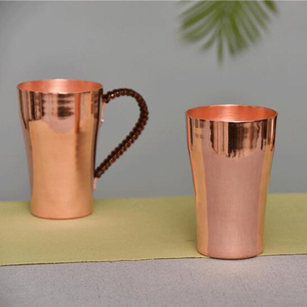 400ml Pure Copper Cup Handcrafted Coffee Dosing Mug Metal Tea Cup Beautiful Design for Office or Home Use