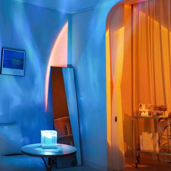 Aurora Wave Projector with Remote & App Control 16 Color Changing LED Night Light 360 Degrees Room Ambiance Lighting