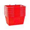 Shopping Baskets, 12 PCS, 21L Stackable PE Plastic Grocery Baskets with Metal Handles, Dense Mesh Structure, Holds up to 9.07kg, Portable for Grocery,