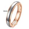 Rose Gold Tungsten Couple Rings 4 6mm Fashion Double Arc Wedding Bands for Men Women