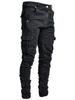 Jeans skinny da uomo europei e americani con tasche laterali NK012