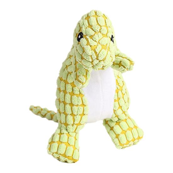 Dinosaur Dog Chew Toy Squeaky Stuffed Tyrannosaurus Rex Boredom Reduction Dog Teething зелёный