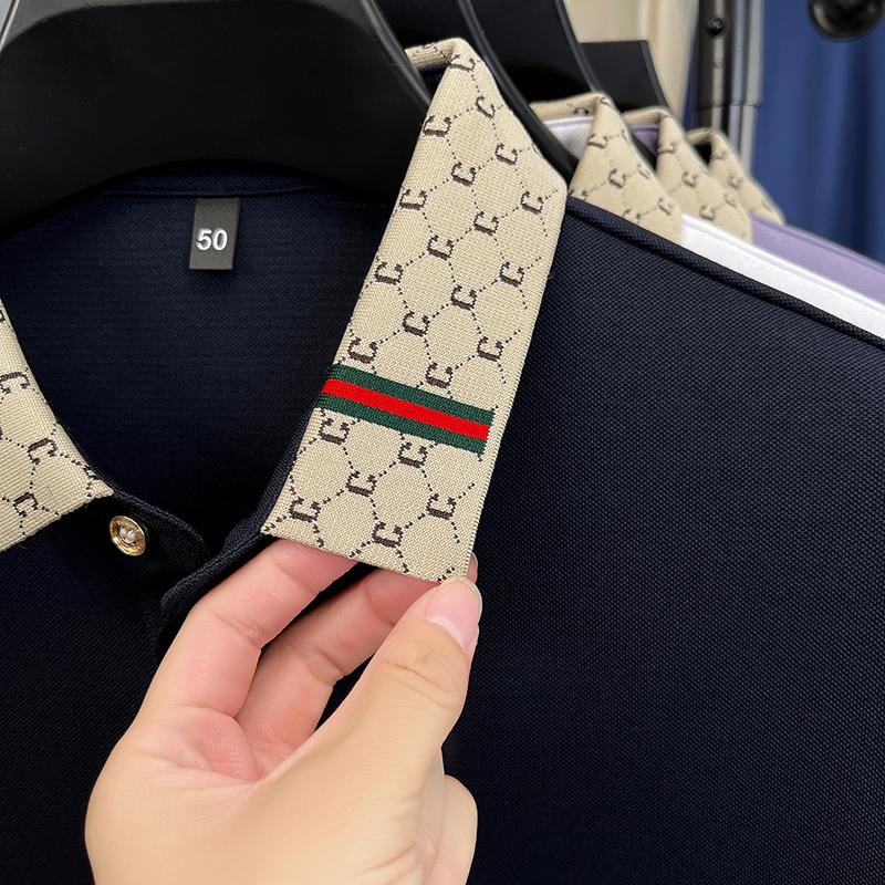 Luxury Quality Men'S Polo Shirt Exquisite Knitted Collar Letter Print Long Sleeve Autumn Lapel T-Shirt Business Trend Menswear