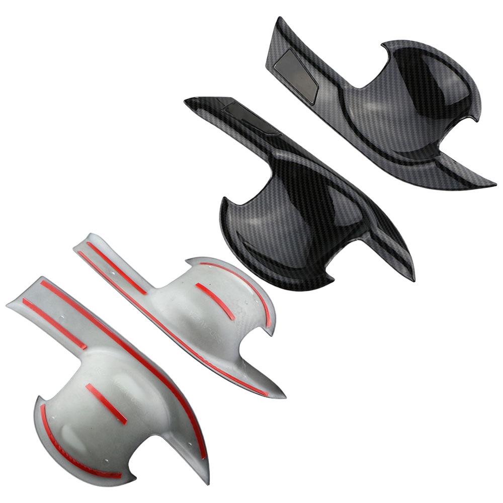 Carbon Fiber Car Door Handle Bowl Cover Trim Frame for Toyota Avanza Premio Veloz Cross 2022 2023 2024 Door Handle Stickers