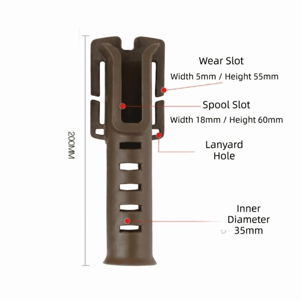 

2PCS OD 35mm Belt Rod Holder 20cm Length Fishing Pole Holder Belt Fishing Rod Holder Kayak Fishing коричневый