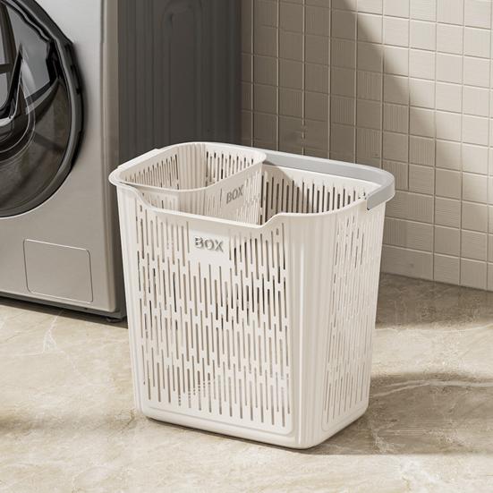 Kosz na pranie Oddychający kosz do przechowywania z siatki z uchwytem Kosz na brudne ubrania z wbudowanym koszem na bieliznę na ubrania, zabawki, łazienkę, pralnię