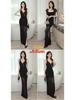 Elegant Sheer Slim Evening Gown for KTV and Spa Technicians