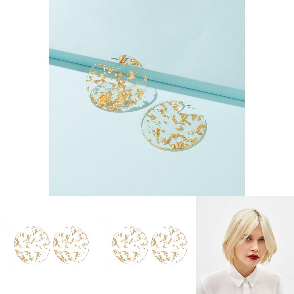 Fashionable Style Western Round Alloy Earrings For Women Simple Design Geometric