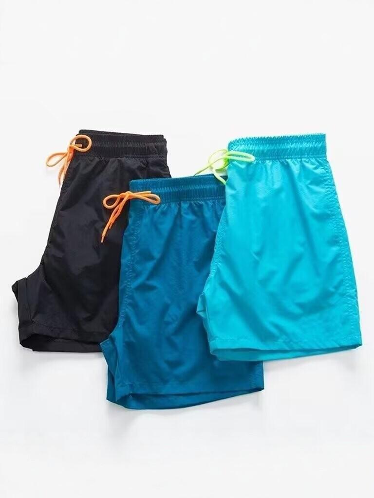 Men's Quick-Dry Ice Silk Beach Shorts - Casual Loose Fit, Trendy 5-Point Surf & Swim Trunks