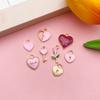 10/30/50pcs Valentine's Day Pendant Heart shaped Alloy Jewelry Heart shaped Jewelry Necklace Gold Plated Pendant DIY Earrings Bracelet Making Crafts
