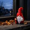 Sammlerstück Gotische Tischplattenkunst Halloween Teufel Zwerg Statue, 3D Gedruckte Rote Mütze Figur, Thematisches Zimmerornament Zwerg für Innen Außen Hof
