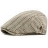HT5058 Mens Berets Women Spring Summer Sun Cap Artist Painter Beret Hat Male Female Ivy Flat Cap Adjustable Striped Beret Caps