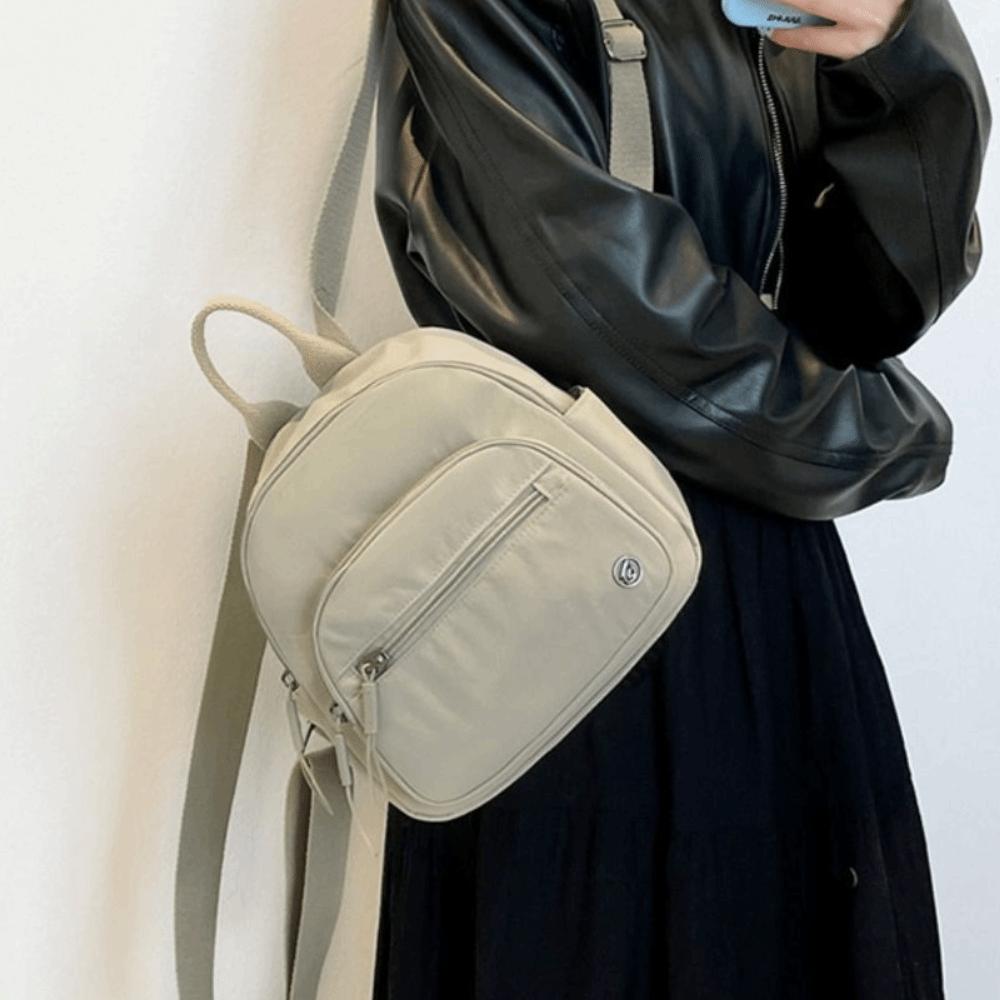Lichtgewicht Casual Rugzak met Meerdere Vakken Effen Kleur Minimalistisch Pendel Rugzak Dagelijks