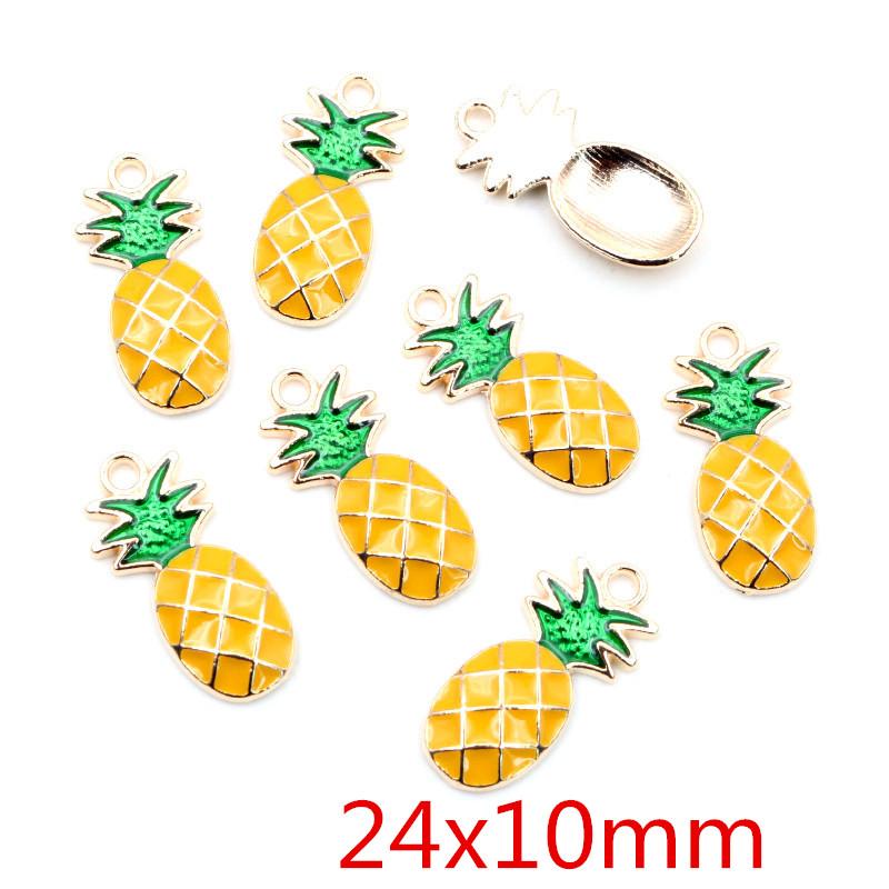 10pcs/lot Fruit Enamel Metal Charms Apple Orange Carrot Pendant for DIY Necklace Bracelet Jewelry Making Findings Supplies