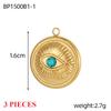3PCS/LOT CARLIDANA Gold Plated Stainless Steel Charms, Moon Clover Heart Eye Zircon Pendants for Jewelry Making