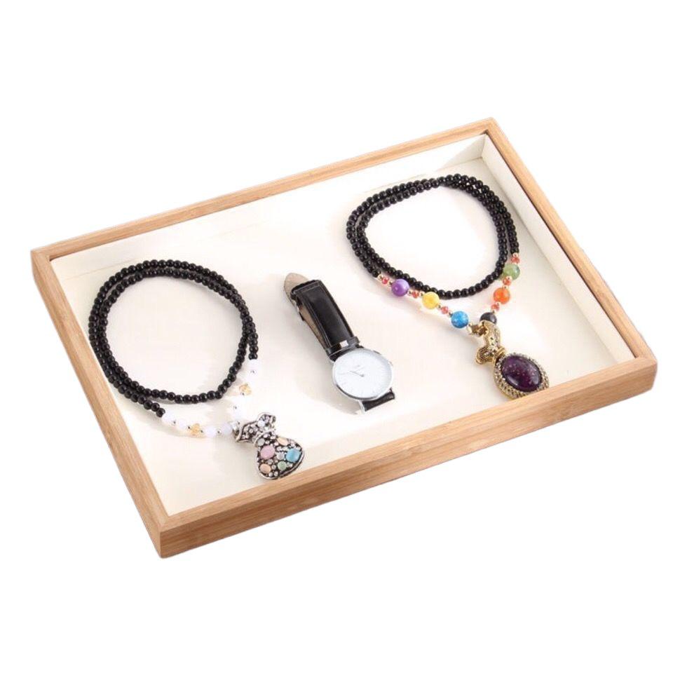 Bamboo & Wood Jewelry Display Plate for Rings, Necklaces, Bracelets — Durable & Exquisite Storage Solution