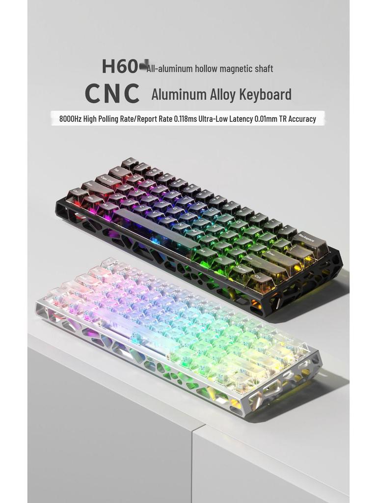 CNC Aluminum Alloy Hollow Magnetic Axis Pro Gaming Keyboard