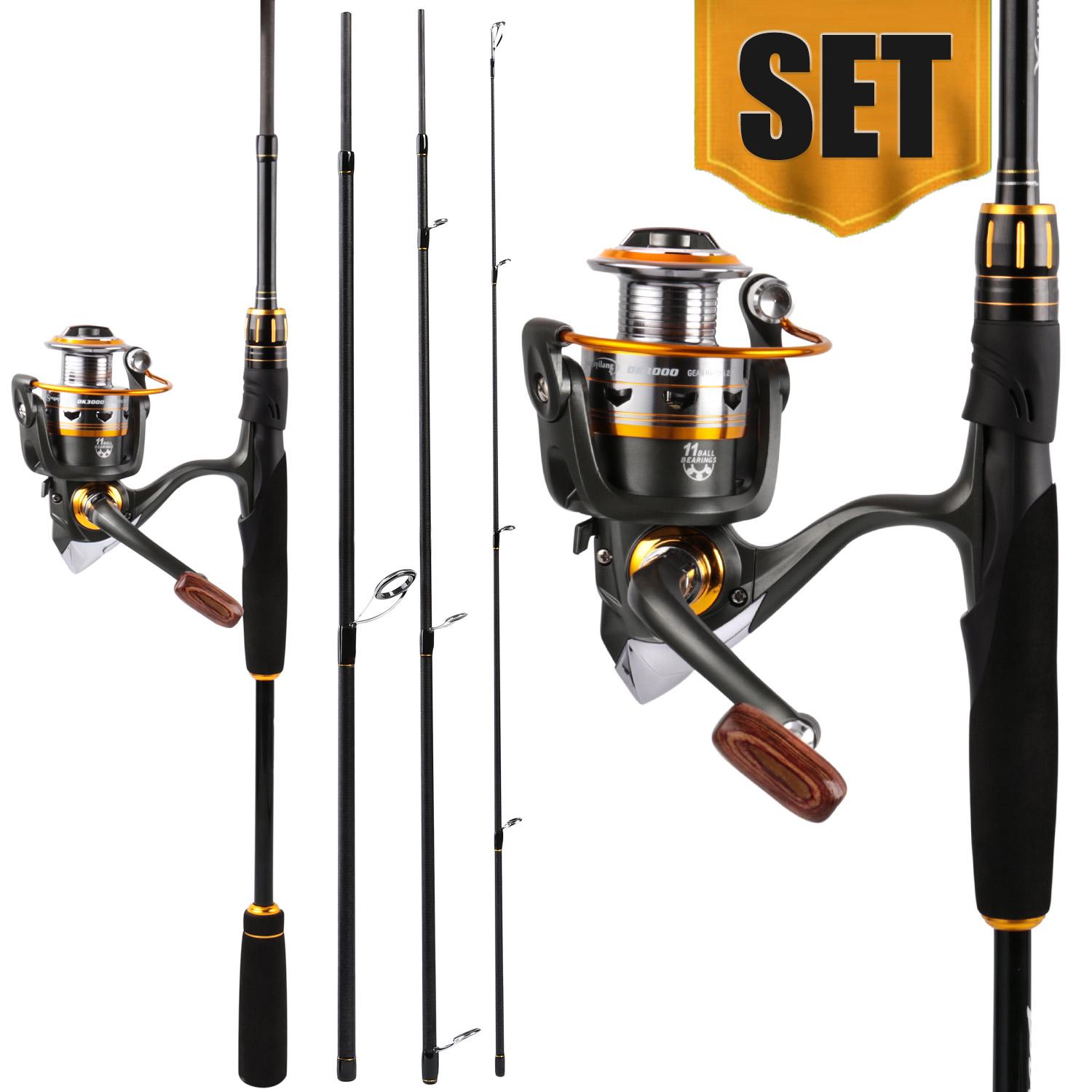 

Комбинированный комплект катушек для удочки - портативная выдвижная удочка, набор спиннинговых катушек, рыболовные снасти Pesca 2.1M Rod With DK1000 Reel белый