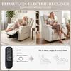 Power Recliner Armchair Massage Heat High Back Chair Cream White