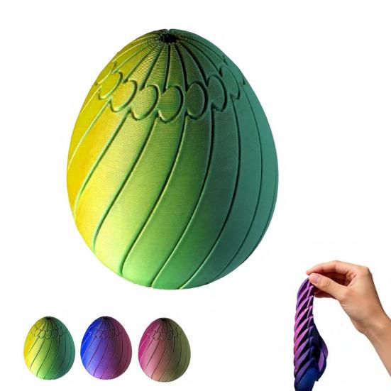 Zabawka Jajko Wielkanocne Odstresowujące Drukowane 3D Jajko Spiralne Zabawka Fidget Jajko Skręcane Puzzle Zabawka na Biurko Wypełniacze do Koszyka Wielkanocnego Upominki na Imprezę