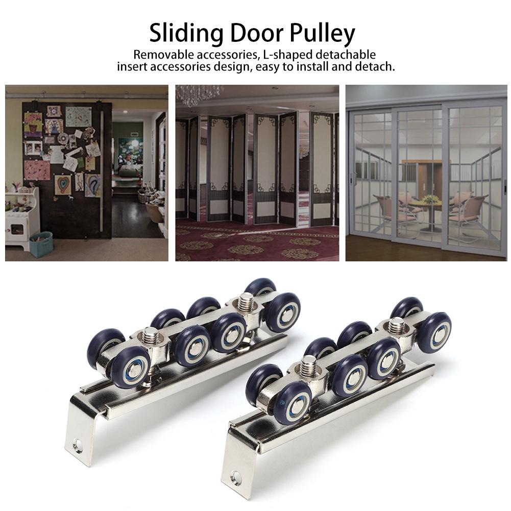 Sturdy 8 Wheels Door Track Pulley Hanging Wheel Home Sliding Door Hardware Accessories