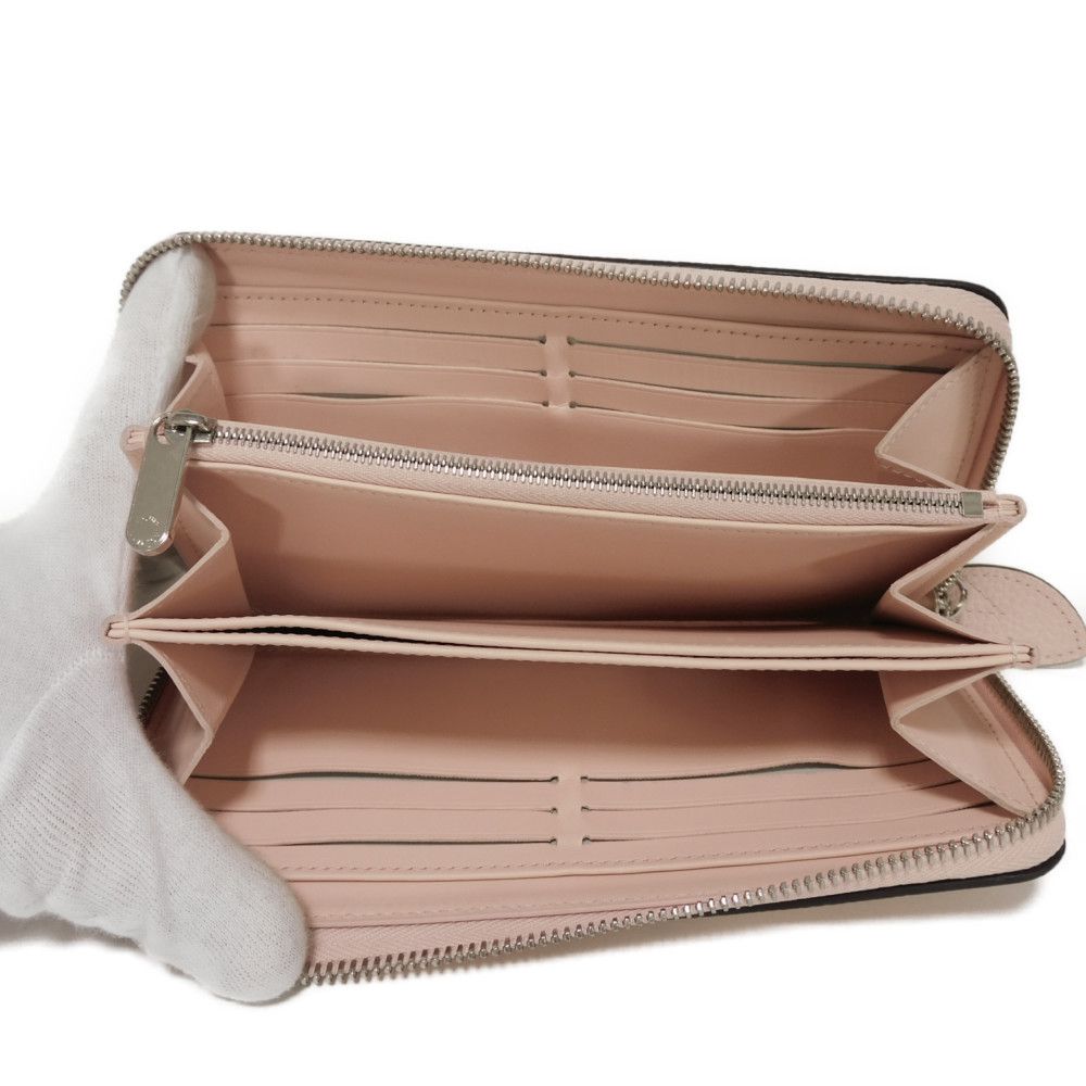 Used Zippy Wallet M82755 7940 (12564) - Current Model - Perforated Pink RFID Monogram Mahina Rose Jasmine Women's from