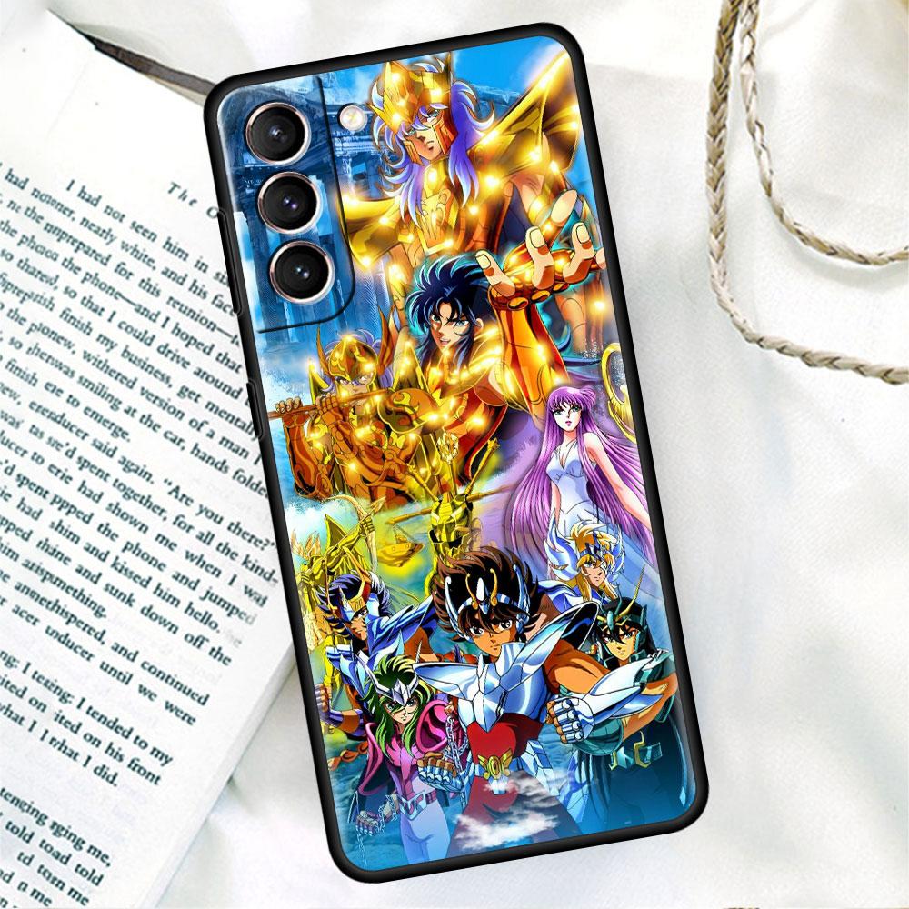 Phone Black Soft Case For Samsung Galaxy S22 S21 S20 Ultra FE S9 S8 S10 Plus Note 20 10 9 Fundas Cover Sainte Seiya Japan Anime