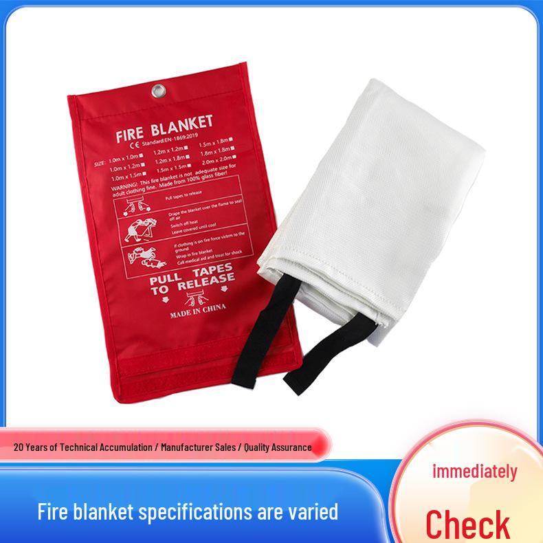 1.2x1.2m Home Emergency Fiberglass Fire Blanket - Fireproof Kitchen Escape Safety Without Packaging
