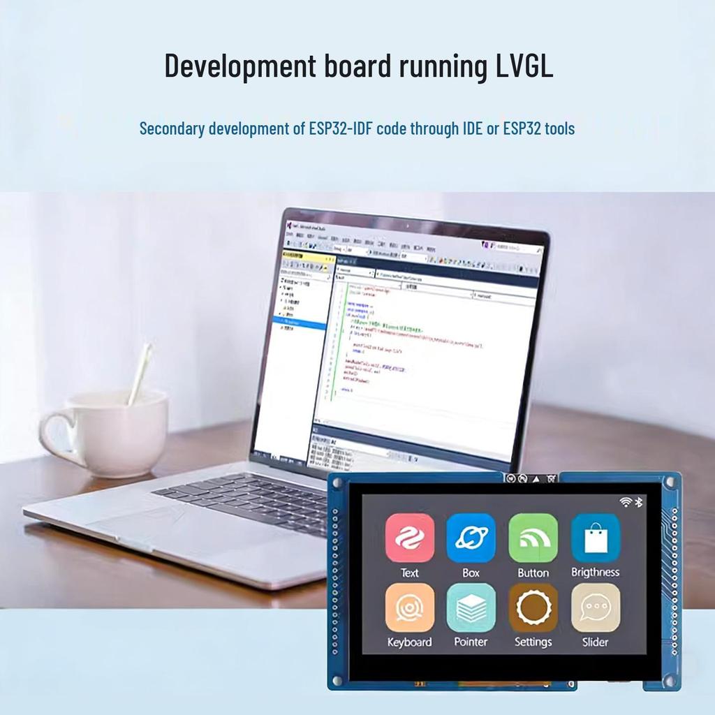 ESP32-S3 4.3" Capacitive Touchscreen Module: Smart LVGL Display Board with WiFi, Bluetooth, and RTOS Support
