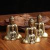 5 cm Chiński Buddyzm Czysta Miedź Brąz Budda Siakjamuni Statua Stołowa Czysty Mosiądz Antyczny Ornament do Herbaty