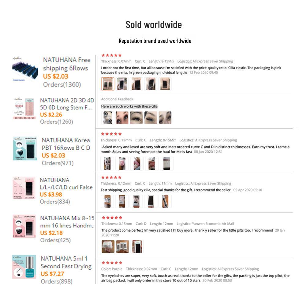 NATUHANA Silk Protein Mink-Like Soft Round False Eyelashes