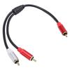 2PCS 1 Male RCA to 2 Male RCA RCA Y Splitter Cable Stereo Audio Cable  for DVD TV HDTV VCR CD Player