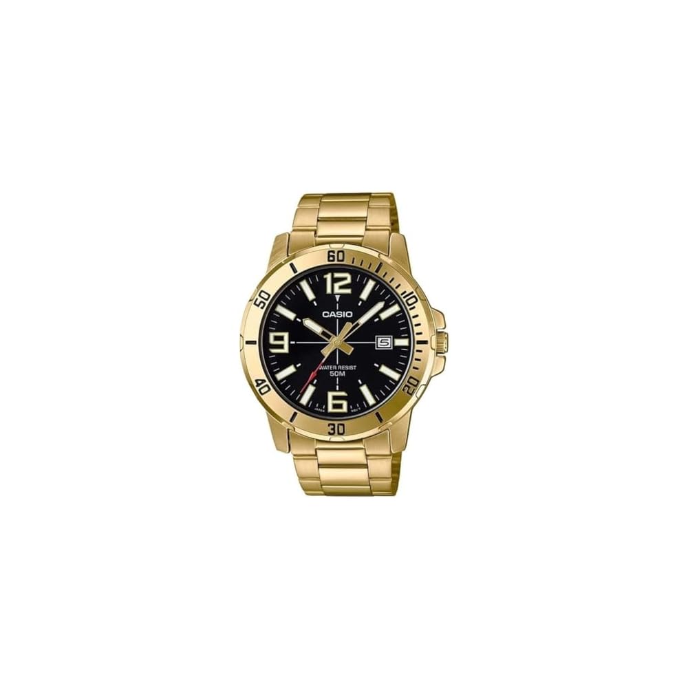 Casio Cheap Casio Analog Watch MTP-VD01G-1B Black Stainless Steel Water Resistant
