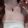 Zircon water drop pendant necklace French niche simple and fashionable versatile collarbone chain light luxury high-end neck chain wholesale