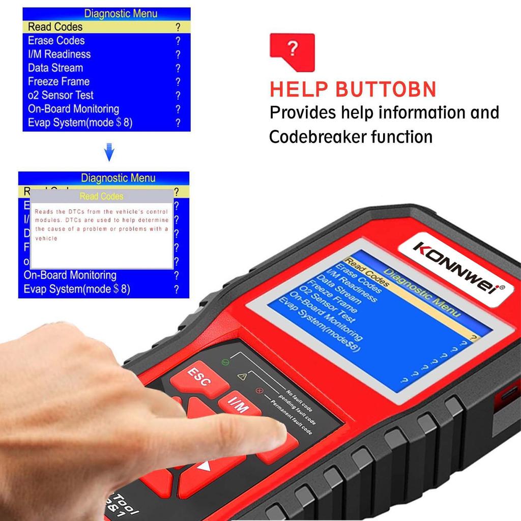 KONNWEI KW850 Car OBD2 Scanner Professional Car Diagnostic Scanner Tools OBD 2 Check Engine Check Automotive Code Reader