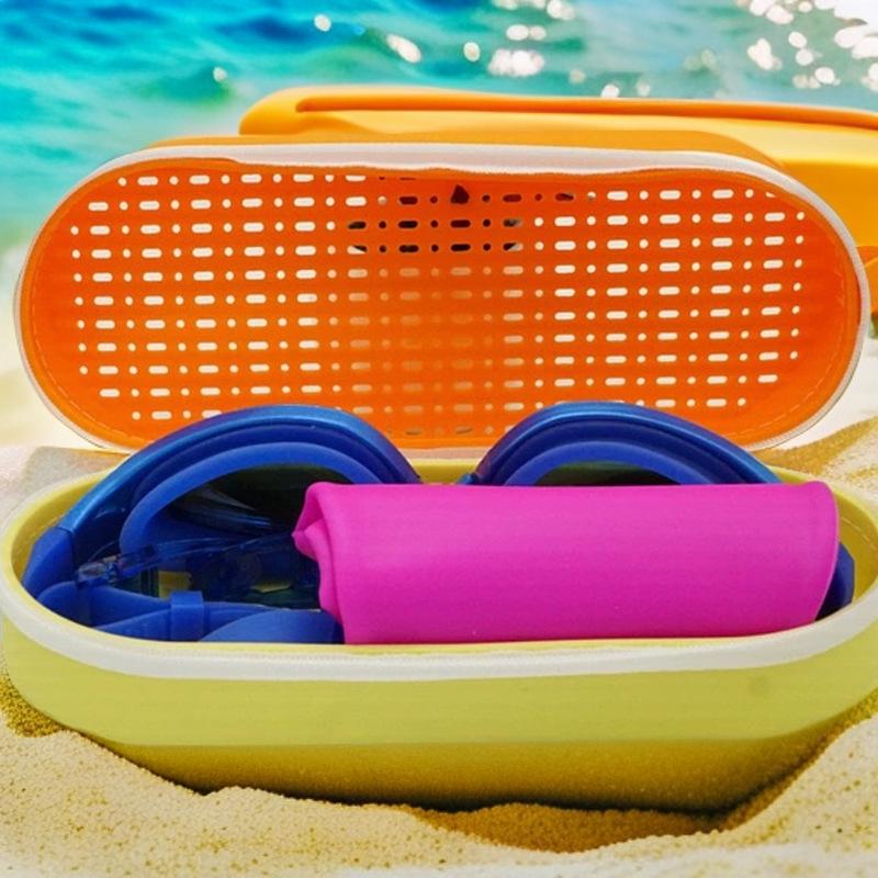 Silicone Anti-Drop Goggle Case: Breathable, Large-Capacity Portable Swim Protection Bag