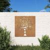 VidaXL Garden Wall Decoration 55x55 Cm Corten Steel Tree Design 824502
