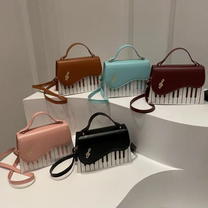 Contrast Piano Notes Crossbady Bag Small Square Bags for Woman Sweet Teenage Girls Bolsos mujer Personalized Sac Femme Bolsas