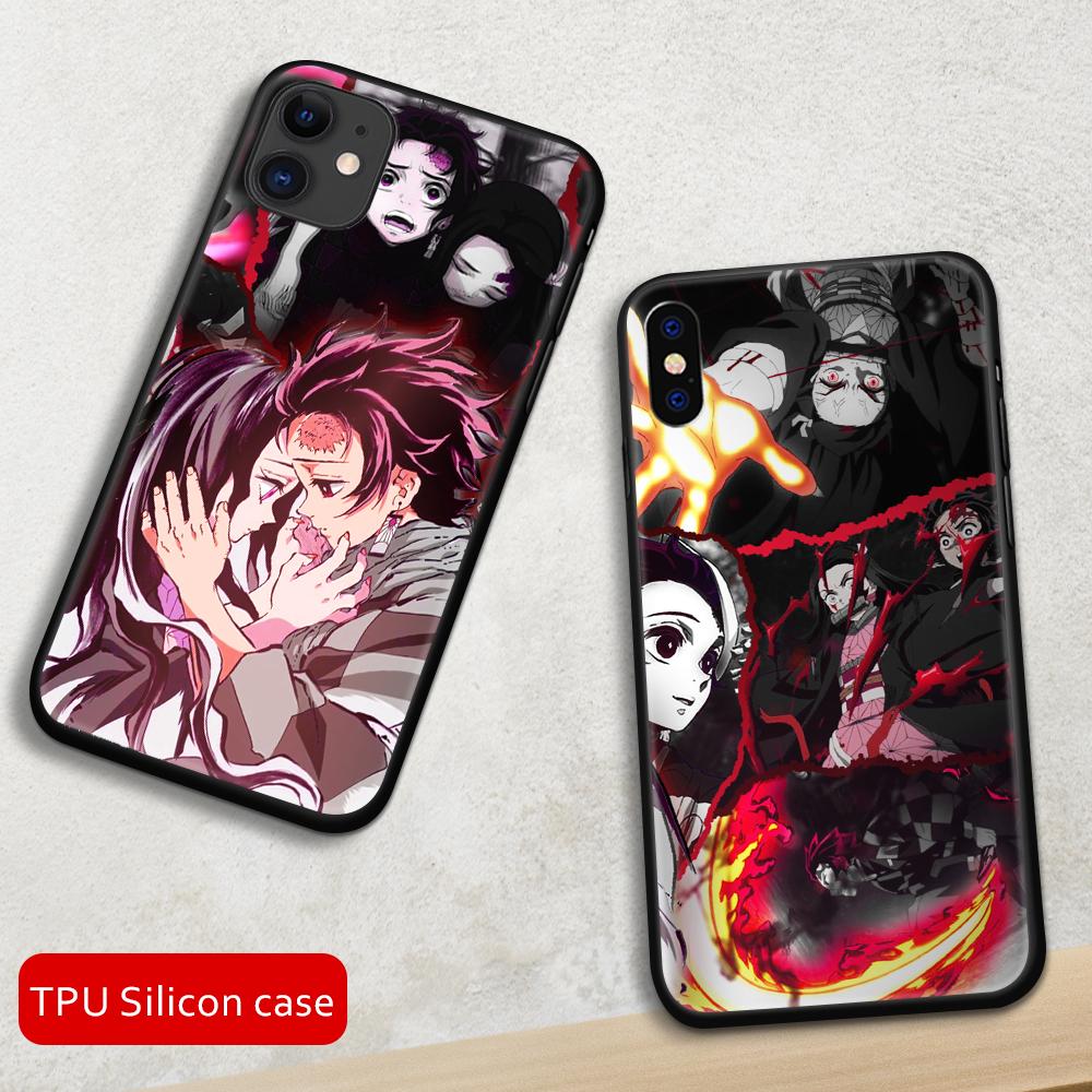 

TPU Silicone Phone Japan Demon Slayer Kimetsu No Yaiba Case for IPhone 11 12 13 14 Pro XR XS MAX X 7 8 6 14 Plus Cartoon Cover iPhone 6 6s